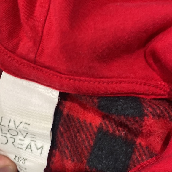 LIVE LOVE DREAM Buffalo Plaid Onesie Hooded Pajama - Picture 4 of 6